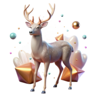 wonderful artistic Deer Grazing New Growth Front View Transparent Background high resolution png