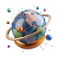 impressive artistic Globe Rotating on Axis Transparent Background professional png