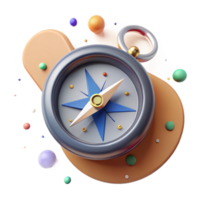 dramatic vintage Compass Pointing North with Transparent Background and Shadow genuine png