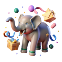 dramatic creative Ai Analyzing Elephant Communication Transparent Background professional png