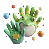 beautiful abstract Frog Handprint Craft Transparent Background exclusive png