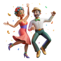 wonderful vintage Dynamic Duo in Salsa Dance Isolated on White authentic png