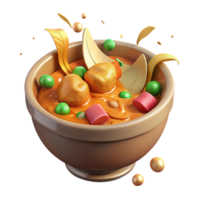 extraordinary minimalist Chicken Curry in a Bowl Transparent Background high resolution png