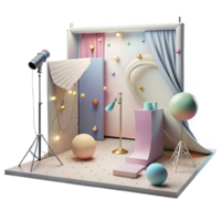 beautiful creative Artificial Light Studio Setup Isolated authentic png
