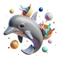 elegant modern Ai Analyzing Dolphin Echolocation Transparent Background authentic png