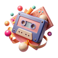 elegant classic Cassette Tape and Player Isolated with Shadow exclusive png