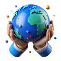 extraordinary rustic Blue Globe Held in Hands Isolated Element high quality png