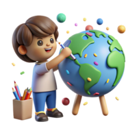 stunning classic Child Drawing Picture of Earth Isolated Element png