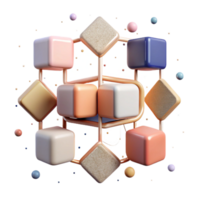 wonderful minimalist Connected Squares Network Collaboration Isolated Element professional png