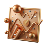 beautiful abstract Copper Three Line Break Chart Isolated with Break Points genuine png