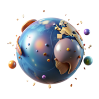 magnificent classic Globe with Atmosphere Realistic Glow Transparent Background png