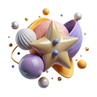 impressive traditional Binary Star System Isolated on Transparent Background detailed png