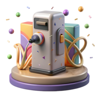 serene artistic Electric Car Charging Station Isolated Element premium png