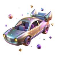serene contemporary Futuristic Flying Car Side View Isolated on Transparent Background high quality png