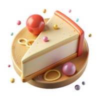 elegant vintage Cheesecake Slice with Graham Cracker Crust Cutout high resolution png