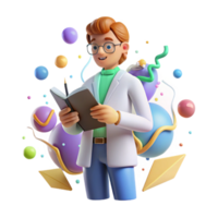 beautiful modern Citizen Scientist with Notebook and Pen Isolated high resolution png