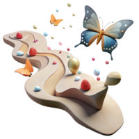 vibrant abstract Butterfly Migration Path Cutout Map Overlay Transparent Background professional png