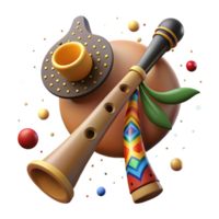 vibrant creative Didgeridoo Player Aboriginal Art Inspired Isolated Element png