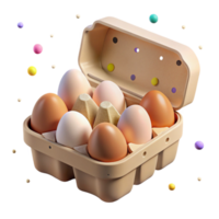 impressive abstract Farm Fresh Eggs Carton Open View Isolated professional png