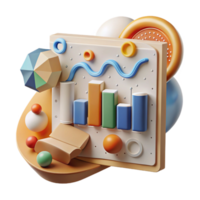 vibrant artistic Climate Change Data Analysis Chart Transparent Background high quality png