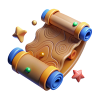 wonderful creative Ancient Map Scroll Isolated Cutout high resolution png