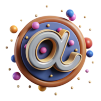 dramatic rustic At Symbol Cutout with Circular Shape and Tail authentic png