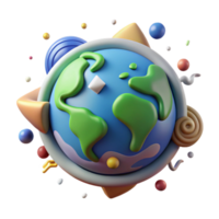 serene minimalist Climate Change Symbol Isolated with Earth Graphic authentic png