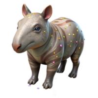 wonderful rustic Endangered Tapir in Muddy Clearing Isolated Realistic Style professional png