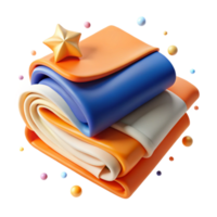 vibrant modern Folded Flag Icon Transparent with Precise Folds authentic png