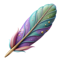 impressive traditional Bird Feather with Embossed Effect Isolated Element exclusive png