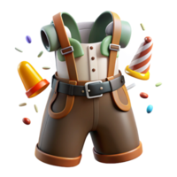 serene classic Austrian Lederhosen with Horn Buttons Transparent Background premium png