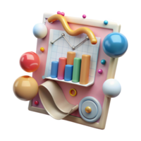 vibrant artistic Data Analysis Chart and Graph Transparent Background high resolution png