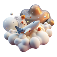 impressive modern Billowing Clouds at Sunset with Birds Isolated Element professional png