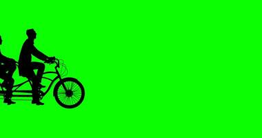 Biker passing through the screen from left to right. Green screen footage animation. video