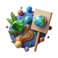 magnificent modern Climate Change Protest Sign with Earth Icon Transparent Background high resolution png