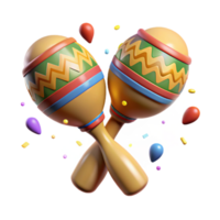 vibrant abstract Cinco De Mayo Maracas Shaking Isolated Element png