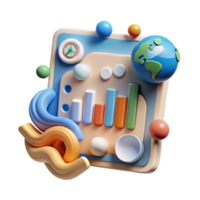 serene abstract Climate Change Data Analysis Chart Transparent Background premium png