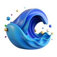 beautiful rustic Abstract Ocean Wave Blue Gradient Transparent Background authentic png