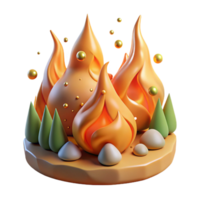 magnificent rustic Forest Fire Flames Orange Glow Transparent Background professional png