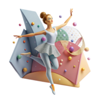 serene modern Ballet Dancer in First Position Cutout detailed png