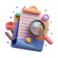 stunning contemporary Document Review Magnifying Glass and Paper Cutout exclusive png