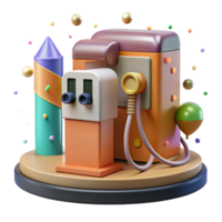 beautiful traditional Electric Car Charging Station Isolated Element professional png