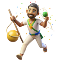 hermosa minimalista brasileño berimbau jugador capoeira actitud aislado elemento profesional png