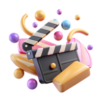 vibrant vintage Clapperboard Open Close Animation Sequence Isolated png