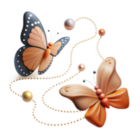 serene rustic Butterfly Migration Path Dotted Line Transparent Background professional png