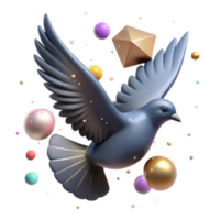 magnificent modern Bird Silhouette in Flight Upward Angle Isolated high quality png