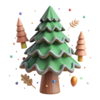 serene artistic Forest Pine Tree Isolated Element original png