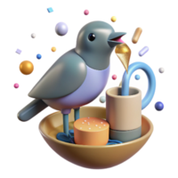 magnificent minimalist Bird Drinking Water Cutout Isolated Side Profile original png