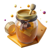 impressive artistic Glass Jar with Honey and Dipper Transparent Background professional png