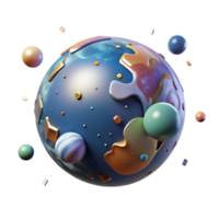 extraordinary vintage Globe Floating in Space Transparent Background authentic png